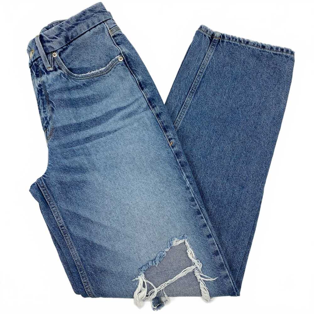 Good American Light Wash Distressed Wide-Leg Jeans | Women’s Regular 4